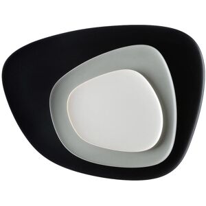 KARTELL set de 3 assiettes plateaux NAMASTÉ (Noir, gris, gris tourterelle - Melammina)