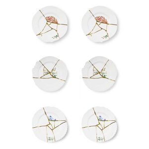 SELETTI set de 6 assiettes de diner KINTSUGI