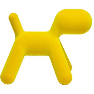 MAGIS chien abstrait PUPPY MEDIUM VELVET (Jaune - Polyéthylène effet velours)