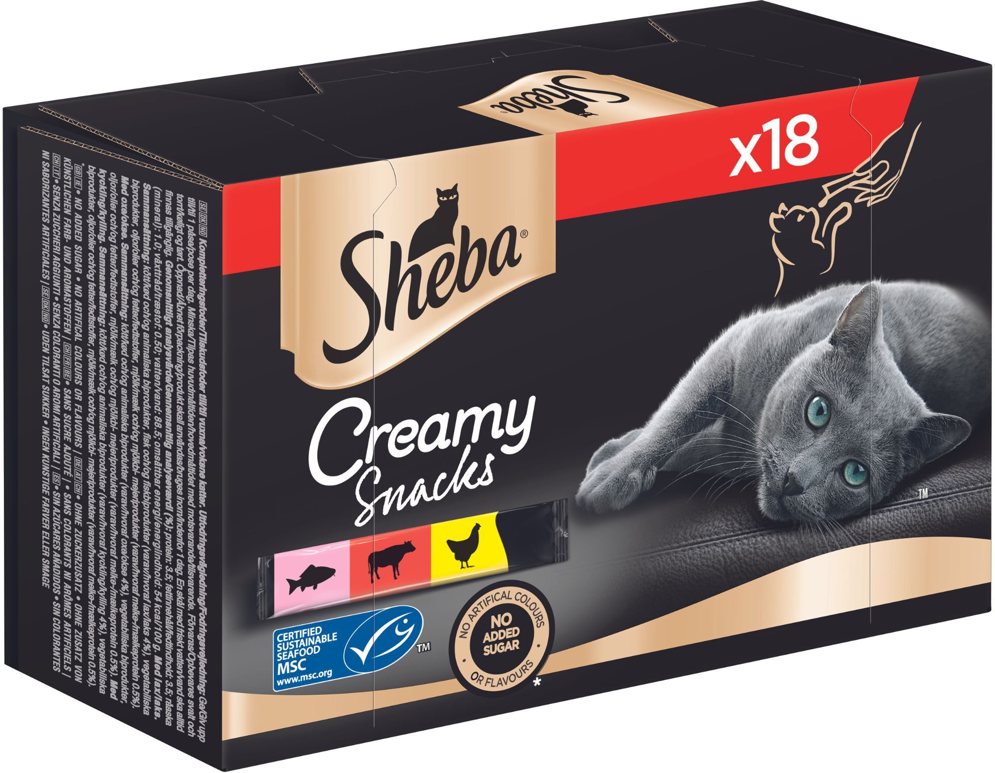 18x12g Sheba Creamy Snacks - Friandises pour chat