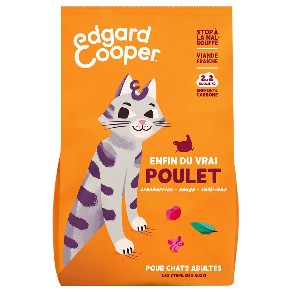 2kg Edgard & Cooper Adult poulet sans céréales - Croquettes pour chat