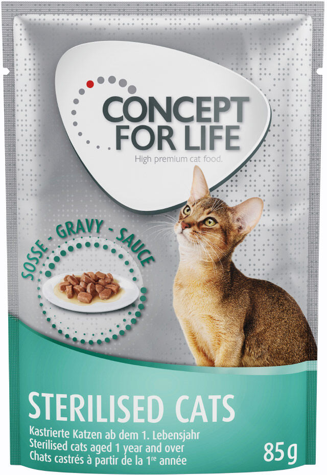 12x85g Sterilised Cats en sauce Concept for Life - Nourriture pour chat