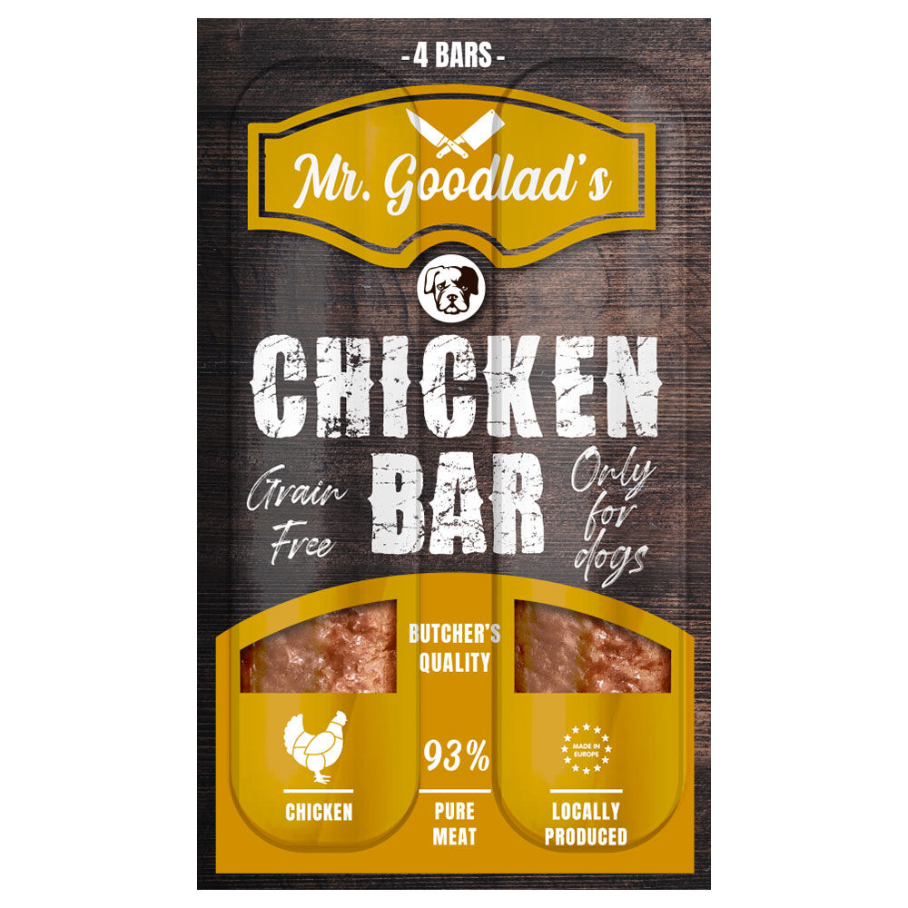Mr. Goodlad Friandises Mr. Goodlad's Meat Bars poulet pour chien - 2 x 100 g