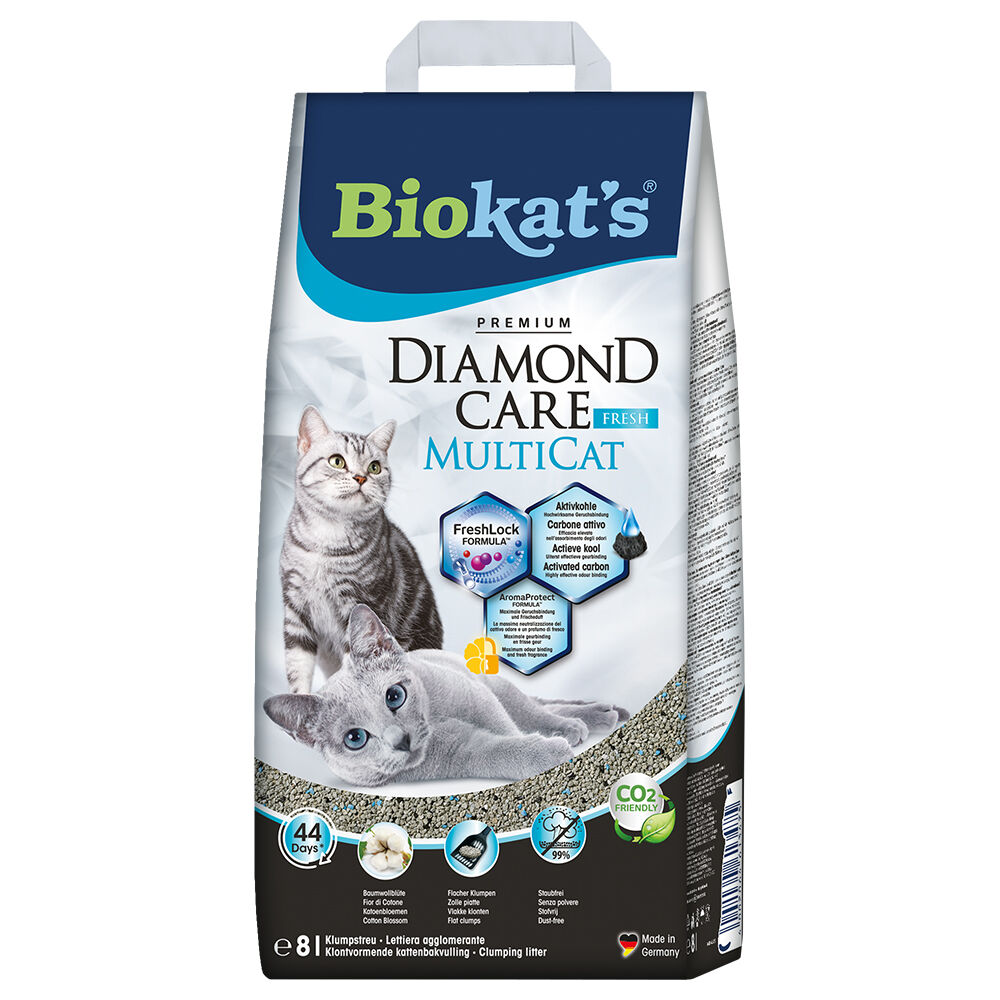 8L DIAMOND CARE MultiCat Fresh Biokat's - Litière pour Chat