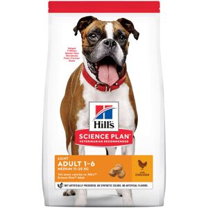 2x14kg Adult 1-6 Light Medium poulet Croquettes Hill's Science Plan pour chien