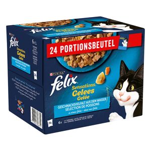 24x85g Felix Sensations gelee selection au poisson - Patee pour chat