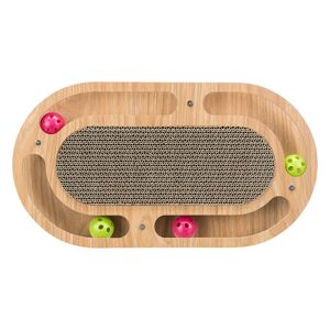 Plateau griffoir Trixie avec cadre en bois, oval pour chat - L 46 x l 25 x H 4 cm