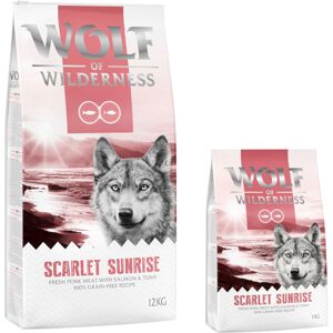 12kg Scarlet Sunrise saumon, thon Wolf of Wilderness - Croquettes pour chien + 2 kg offerts !