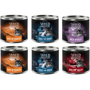 Lot Wild Freedom Adult 12 x 200 g pour chat - lot mixte II ( 2 x poulet, 2 x colin, bœuf, canard)