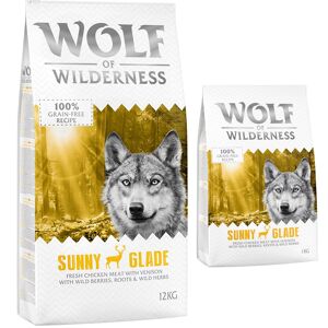 12kg Adult Sunny Glade, cerf Wolf of Wilderness - Croquettes pour chien + 2 kg offerts !