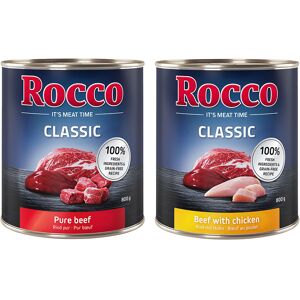 12x800g Classic lot pur bœuf, poulet Rocco - Nourriture pour chien