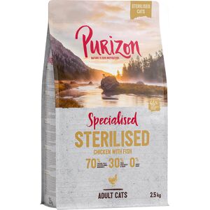 2,5kg Purizon Adult Sterilised poulet, poisson sans cereales - Croquettes pour chat