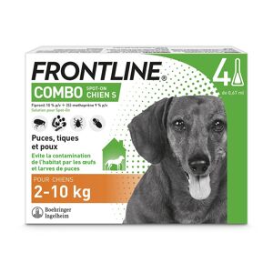 4 pipettes S FRONTLINE Combo Chien 2-10kg - Antiparasitaire pour chien