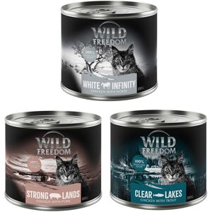 Lot Wild Freedom Adult 12 x 200 g pour chat - lot mixte III (4 x truite, 4 x porc, 4 x cheval)