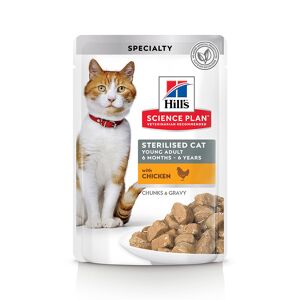 12x85g Young Adult Sterilised Cat poulet Hill's Science Plan - Nourriture pour Chat