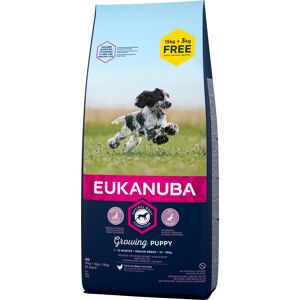 Eukanuba Puppy Medium Breed poulet pour chiot - promo : 15 kg + 3 kg offerts !