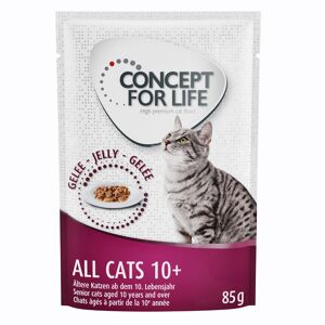 48x85g All Cats 10+ en gelée Concept for Life - Sachets et Boîtes pour Chat - Publicité