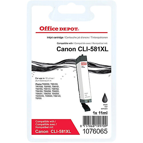 Office Depot Cartouche jet d'encre Office Depot Compatible CANON CLI-581XL 1076065 Noir