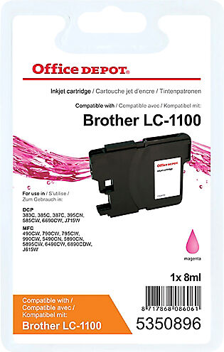 Office Depot Cartouche jet d'encre Office Depot Compatible Brother LC1100M Magenta