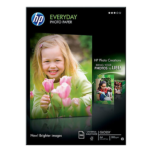 HP Papier photo Brillant Blanc HP Q2510A A4 200 g/m² - 100 Feuilles