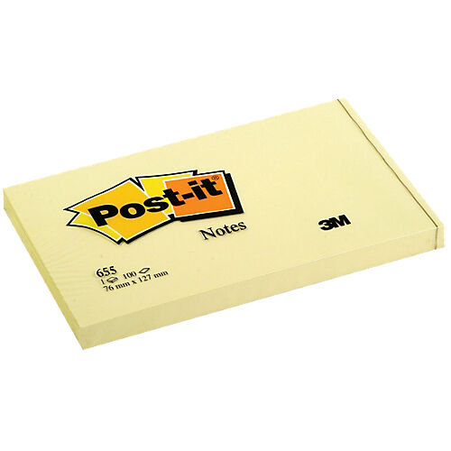 Post-it Notes adhésives Post-it 127 x 76 mm Classique Jaune - 12 Unités de 100 Feuilles