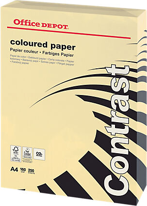 Office Depot Papier couleur Office Depot A4 160 g/m² Crème Contrast - 250 Feuilles