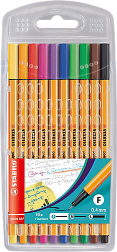 STABILO Feutre d'écriture STABILO 8810 0.4 mm Assortiment - 10 Unités