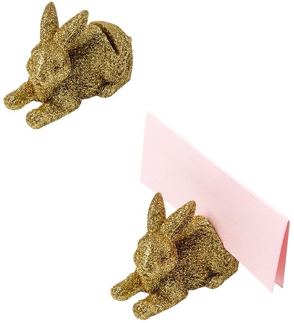 Générique 2 MARQUE-PLACES LAPINOU RÉSINE 7X4.5CM OR PAILLETÉ Générique 2 MARQUE-PLACES LAPINOU RÉSINE 7X4.5CM OR PAILLETÉ