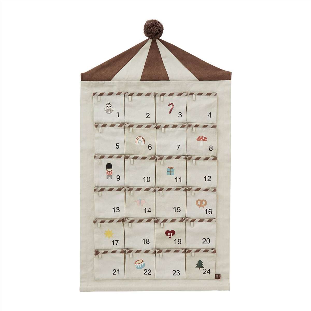 OYOY Living Design Calendrier cirque beige 100% coton organique 85x50cm