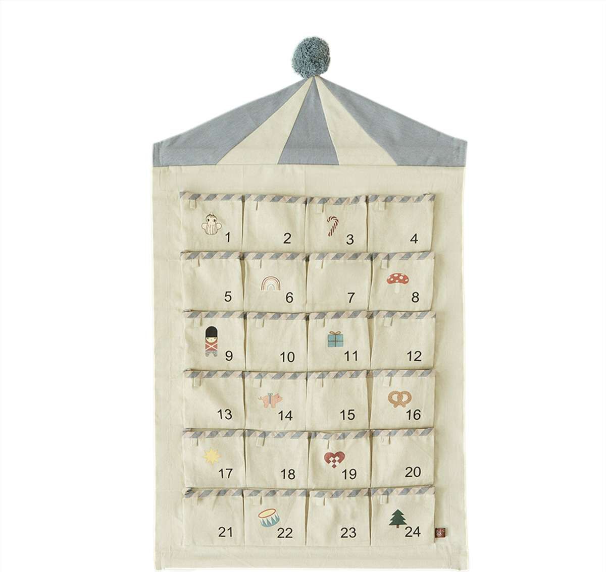 OYOY Living Design Calendrier Circus multicolore en coton organique H85x50cm