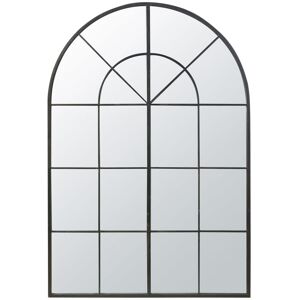 Maisons du Monde Grand miroir fenetre arche en metal noir 137x200