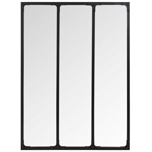 Maisons du Monde Miroir verriere rectangulaire en metal noir 60x80