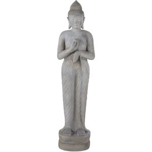 Maisons du Monde Statue de jardin bouddha grise blanchie H158