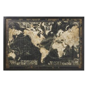 Maisons du Monde Tableau lumineux carte du monde noire 180x120