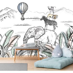 99Deco Papier Peint Panoramique L336xH270cm Multicolore Animaux