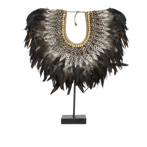 Now s Home Collier en plumes et coquillages noirs