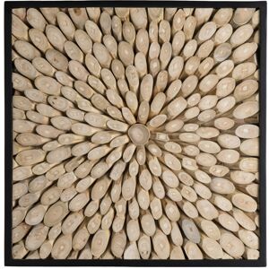 MACABANE Decoration murale carree branches bois teck nature 60x60