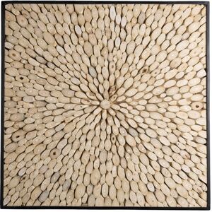 MACABANE Decoration murale carree branches bois teck nature 100x100