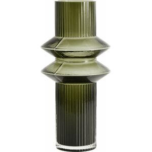 Nordal Vase rilla en verre vert H32cm