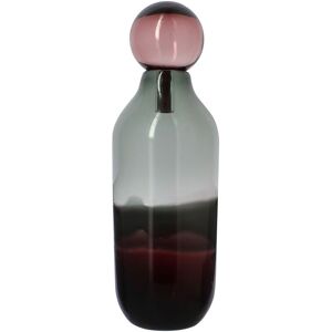 Now s Home Vase avec bouchon bordeaux et gris en verre h46cm