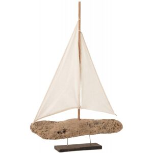 LANADECO Voilier sur pied bois flotte naturel H65cm