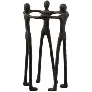 LANADECO Personnages cercle aluminium noir H36cm