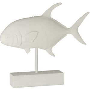 LANADECO Poisson sur pied resine blanc H43,5cm