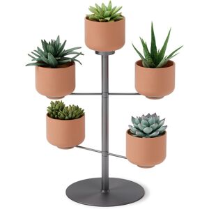 Umbra Lot de 5 pots a fleurs pivotant terrapotta metal gris