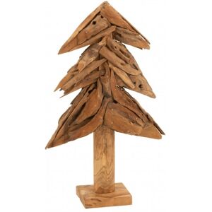 LANADECO Arbre morceaux de bois teck naturel H80cm