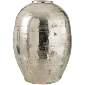 LANADECO Vase arrondi metal argente H57cm