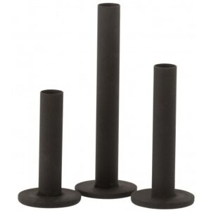 LANADECO Set de 3 chandeliers bas metal noir mat H21,5cm