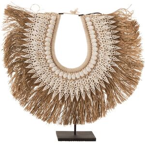 LANADECO Collier sur pied coquillages zostere blanc H48cm