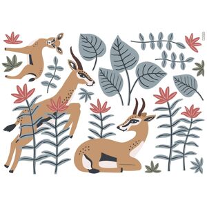 Lilipinso Planche de stickers decor l les gazelles multicolore