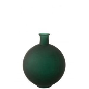 LANADECO Vase boule verre mat vert H44cm